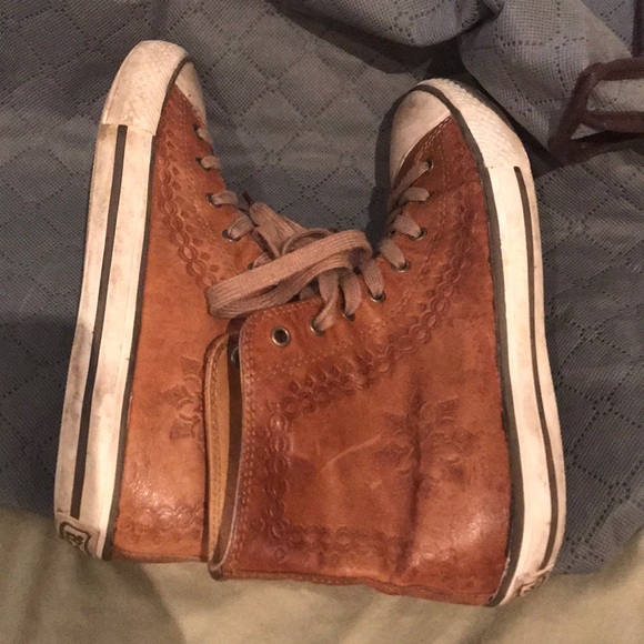 These leather embossed high tops were bought in UK - Picture 7 of 8
